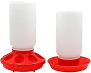 Chicken Feeder and Waterer Set,Feeding Container,Poultry Feeding Equipment Set,Automatic Feed Feeder,Poultry Plastic Containers,for Outdoor Chick,Quail