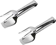 Ciieeo Food Serving Tongs Fork Metal Bread Clip Comfortable Grip for Salad Pastas