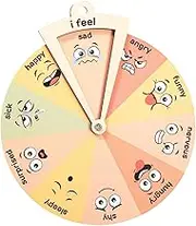 Generic Emotion Wheel Table, Circular Wood Emotion Diagram: Mental Health Decoration, Feelings Decoration, Wooden Emotional Space for Children, School Room