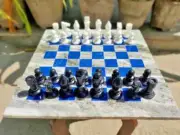 "Natural Marble Chess Table Top - Personalized Christmas Gifts for Cyber Monday"