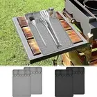 2Pcs Griddle Tools Mat Food Grade Silicone Grill Side Shelf Pad with Drip oll