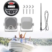 Bluetooth Marine Stereo Receiver Boat Radio Hanging Waterproof Speakers +Antenna