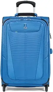 [Travelpro] Maxlite 5 Softside Expandable Upright 2 Wheel Luggage, Lightweight Suitcase, Men and Women, Azure Blue, Carry-on 22-Inch, Maxlite 5 Softside Lightweight Expandable Upright Luggage