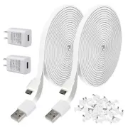 30ft Power Extension Cable for Security Cameras Micro USB Charging Cord