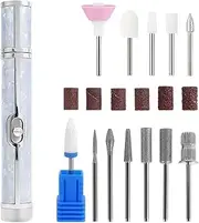 Aluminium Alloy Electric Nail File Kit for Thick Toe Nails Rechargeable 4 Gears Electric Nail Drill Machine Low Noise Electric Nail Grinder for Various Shapes and Nails