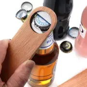 Hotel Flat Board Speed Bottle Opener Home Beer Cap Wooden Cover Stainless Ste CR