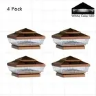 4 Pack Copper 6"x6" Outdoor Solar Post Cap Fence Light White Color LED PVC/Vinyl