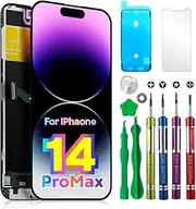 LCD Screen Replacement for iPhone 14 Pro Max 6.7 inch (Model A2651, A2893, A2896, A2895, A2894) 3D Touch Screen Display digitizer Repair kit Assembly w/Tool Set