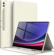 [JETech] Case for Samsung Galaxy Tab S10 Ultra/Tab S9 Ultra 14.6-Inch with S Pen Holder, Slim Folio Stand Protective Tablet Cover, Multi-Angle Viewing (Beige)