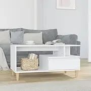 High Gloss White Coffee Table 90x49x45 cm Modern Engineered Wood Living Room