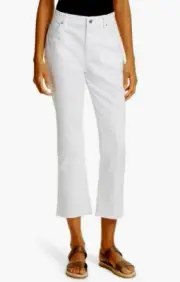 Eileen Fisher Organic Cotton Boot-Cut Jeans White 16W NWT $198
