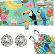 Summer Blue Animal Sea Camping Hammock with Hanging Rope Fabric Hammock for Camping & Hiking Essential