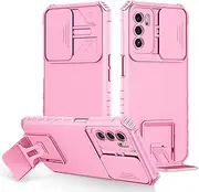 Shockproof Phone Case Slide Len Selfie Hard Shell for Oppo A96 2022 Back Panel Bumper Funda for Oppo A54S A74 A16 S A15 A53 A12 A7 A36 A76 Cover (Pink,Oppo A16(Oppo A16S))