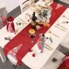 Rectangular Rudolf Tablecloth Red Grey Christmas Decoration Xmas