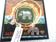 Alex and Ani ELEPHANT III Two Tone Rose Gold Charm Bangle New W/Tag Card & Box
