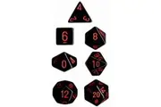 Chessex: Opaque Polyhedral Dice Set - Black/Red