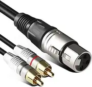 tunghey Female XLR to Dual RCA Y Cable, XLR Female to Double RCA Mono TS Splitter Plug Mic Microphone Audio Converter Adapter (5m)