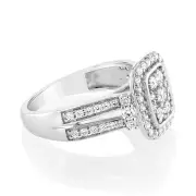 Luminesce Lab Grown 0.80 Carat Diamond Cluster Ring in 9ct White Gold, L