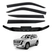 Stainless Trim Weather Shields + Bonnet Protector for Toyota Land Cruiser 300 Series 2021-Onwards
