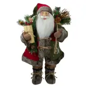 Northlight 24" Rustic Santa Claus Christmas Figure Knitted Snowflake Jacket