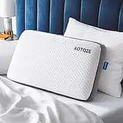 AOTOZE Best Firm Memory Foam Pillow, Hard Pillow for Sleeping,Flat Pillow for Deep Sleep,Oeko-TEX & CertiPUR-US Double Certification, 28 x 15 inch