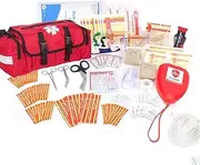 First Aid Trauma Kit with Supplies (Red)
