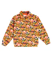 [The Animals Observatory] The Animals Observatory Seahorse floral cotton half-zip sweater Y 6 orange