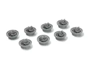 x8 Genuine Beko Euromaid Dishwasher Lower Bottom Basket Rack Wheels - Complete Assembly 1782020300ASSY