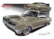 HOLDEN HT GTS MONARO PLATINUM METALLIC A1 STRETCHED CANVAS (HC66)