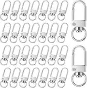 30PCS Metal Lobster Claw Clasps, Lanyard Swivel Snap Hooks with Key Silver