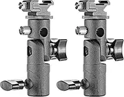 Neewer Professional Universal E Type Camera Flash Speedlite Mount Swivel Light Stand Bracket with Umbrella Holder for Canon Nikon Pentax Olympus and Other Flashes, Studio Light, LED Light(2 Pack)