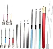 Gogogmee 1 Set 16PCS Embroidery Pen Needle Set Portable Punch Needle Kit with Sturdy Handles for Beginners Professionals for Sewing and Embroidery Crafts