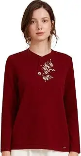 [ZHILI] Women's Knit Floral Pullover Cashmere Jumper Sweater