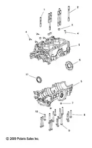 Polaris Kit Crankcase, Genuine OEM Part 2204114, Qty 1
