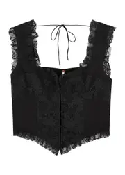 Free People Wildest Dreams Lace-panelled Corset top - Black - M M