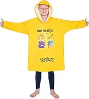 [Pokémon] Fleece Hoodie Blanket for Kids and Teenagers - One Size Kids Oversized Hoodie with Sherpa Lining Gifts for Kids