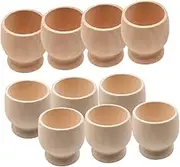 Gadpiparty DIY Wood Painted Egg Cups 10pcs Egg Holder Pedestal Crystal Ball Stand Non-Slip Rack for