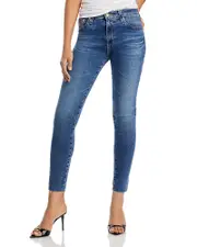 Ag Farrah High Rise Raw Hem Ankle Skinny Jeans in 12 Years Fluid 32
