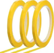 uxcell Whiteboard Tape 6mm x 66m Pinstripe Graphic Chart Line Grid Marking Tapes for Classroom Office Dry Erase Board Art, Dark Yellow, Pack of 3