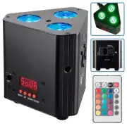 LED Stage Light PAR Truss Wash Up 3x 3W RGB DMX & IR Remote Control DJ Effects