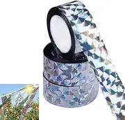 2-Pack Bird Tape,Reflective Tape for Birds,Keep Birds Away Outdoor,Garden Orchard Double Sided Reflective Colour Tape,Scare Tape for Bird Control,Ideal for Gardens and Outdoor Spaces