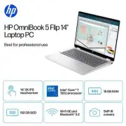 HP OmniBook 5 Flip 2-in-1 14 150U Intel 16GB 512GB 14" LED Silver Touch FHD+ FHD