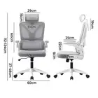 Oikiture Mesh Office Chair D-Shape Back Support White