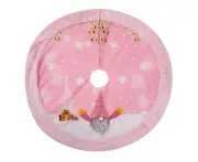Tree Skirts Faceless Doll Pattern Snowflake Print with LED Light Christmas Tree Pink Skirt Mat for Home-With Light Men