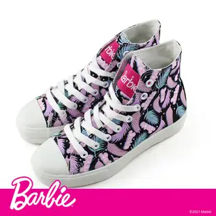 Barbie 芭比愛上渡假高筒帆布鞋-繽紛黑