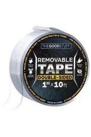 Double Sided Tape Heavy Duty 1" x10ft' Transparent Nano Tape for Mounting - R...