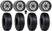 Valor V07 Beadlock 15" Wheels Graphite 30" Intersect Tires Sportsman RZR Ranger