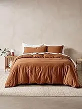 Linen House Surf Wash Quilt Cover Set, Rust, Super King