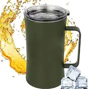 Small Tumbler with Handle - Large Capacity Drinking Cup,Portable 600ml Tumbler for Outdoors, Hiking, Travel, Home, Camping