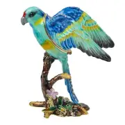 Parrot Figurine Home Decor Gold Plated Crystal Animal Trinket Box Small Ring ...